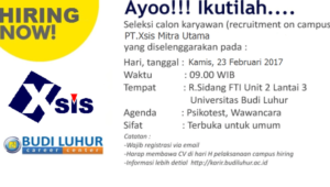 Mitra fakultas budi luhur teknologi xsis univ