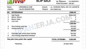 Gaji slip karyawan toko lengkap perusahaan swasta bulanan pegawai finansialku paud surat kerja berapa bisa sumber penjelasan pinjaman peraturan pns